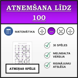 Atmiņas spēle: Atņemšana līdz 100