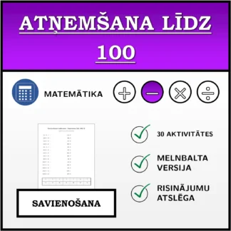 Savienošanas uzdevums: Atņemšana līdz 100