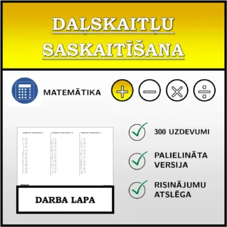 Darba lapa: Daļskaitļu saskaitīšana