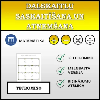 Tetromino: Daļskaitļu saskaitīšana un atņemšana