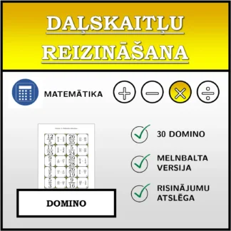 Domino: Daļskaitļu reizināšana