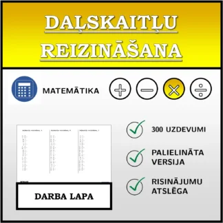 Darba lapa: Daļskaitļu reizināšana