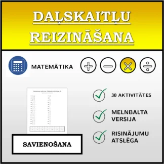 Savienošanas uzdevums: Daļskaitļu reizināšana