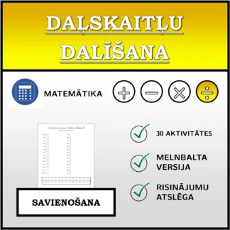 Savienošanas uzdevums: Daļskaitļu dalīšana