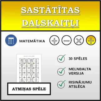 Atmiņas spēle: Sastātītas daļskaitļi