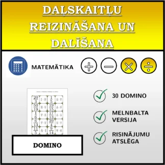 Domino: Daļskaitļu reizināšana un dalīšana