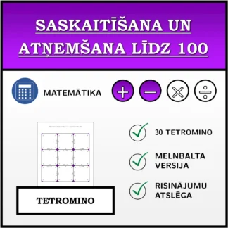 Tetromino: Saskaitīšana un atņemšana līdz 100