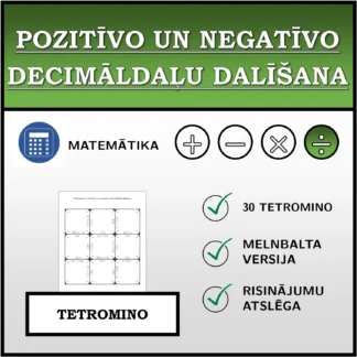 Tetromino: Pozitīvo un negatīvo decimāldaļu dalīšana