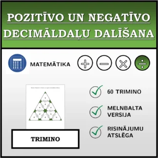 Trimino: Pozitīvo un negatīvo decimāldaļu dalīšana