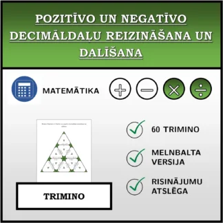 Trimino: Pozitīvo un negatīvo decimāldaļu reizināšana un dalīšana
