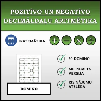 Domino: Pozitīvo un negatīvo decimāldaļu aritmētika