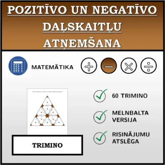 Trimino: Pozitīvo un negatīvo daļskaitļu atņemšana