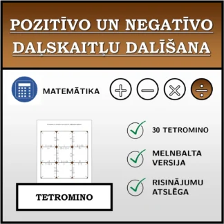 Tetromino: Pozitīvo un negatīvo daļskaitļu dalīšana