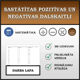 Darba lapa: Sastātītas pozitīvas un negatīvas daļskaitļi