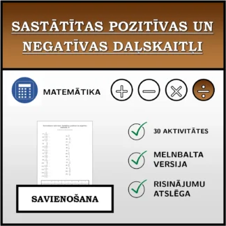 Savienošanas uzdevums: Sastātītas pozitīvas un negatīvas daļskaitļi