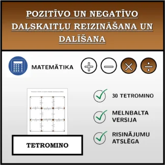 Tetromino: Pozitīvo un negatīvo daļskaitļu reizināšana un dalīšana
