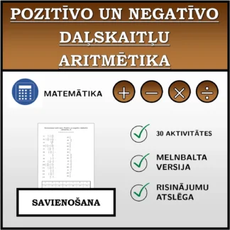 Savienošanas uzdevums: Pozitīvo un negatīvo daļskaitļu aritmētika