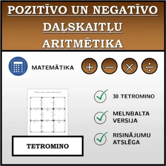 Tetromino: Pozitīvo un negatīvo daļskaitļu aritmētika