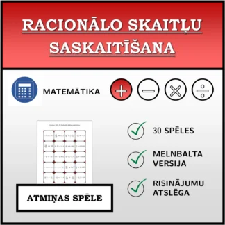Atmiņas spēle: Racionālo skaitļu saskaitīšana