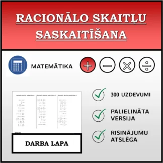 Darba lapa: Racionālo skaitļu saskaitīšana