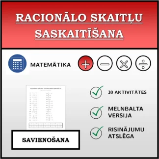 Savienošanas uzdevums: Racionālo skaitļu saskaitīšana