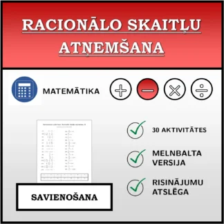 Savienošanas uzdevums: Racionālo skaitļu atņemšana