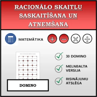 Domino: Racionālo skaitļu saskaitīšana un atņemšana