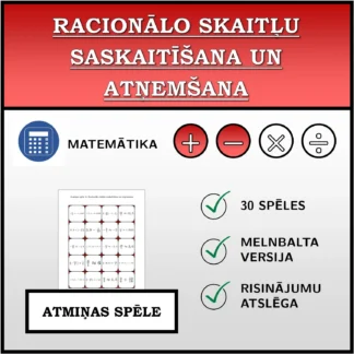 Atmiņas spēle: Racionālo skaitļu saskaitīšana un atņemšana