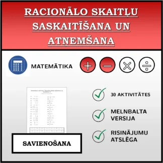 Savienošanas uzdevums: Racionālo skaitļu saskaitīšana un atņemšana
