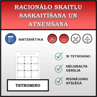 Tetromino: Racionālo skaitļu saskaitīšana un atņemšana