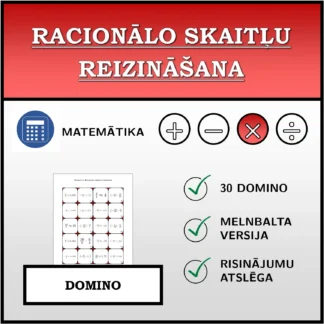 Domino: Racionālo skaitļu reizināšana