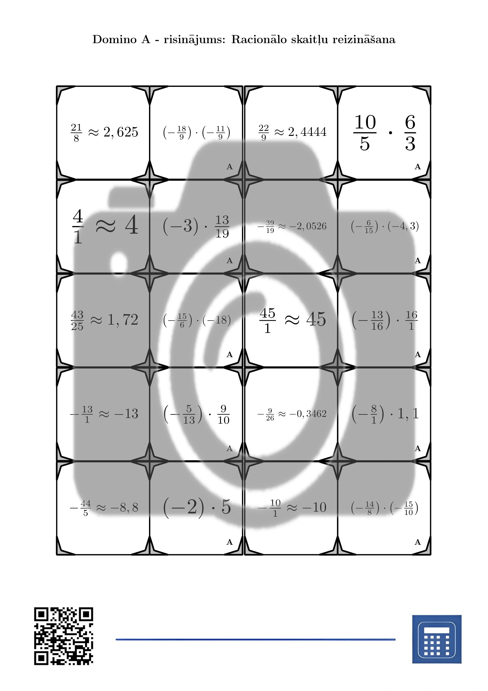 Domino: Racionālo skaitļu reizināšana - Image 4