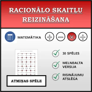 Atmiņas spēle: Racionālo skaitļu reizināšana