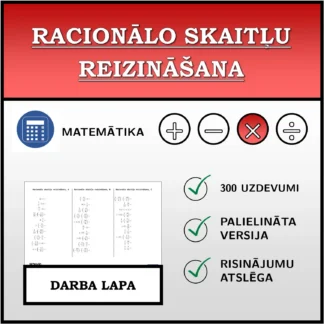 Darba lapa: Racionālo skaitļu reizināšana