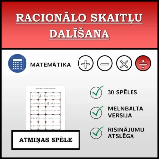 Atmiņas spēle: Racionālo skaitļu dalīšana