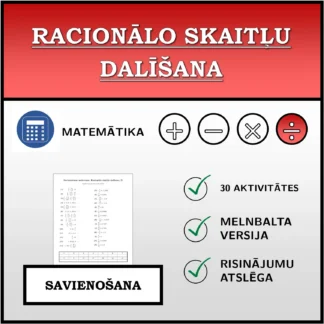 Savienošanas uzdevums: Racionālo skaitļu dalīšana