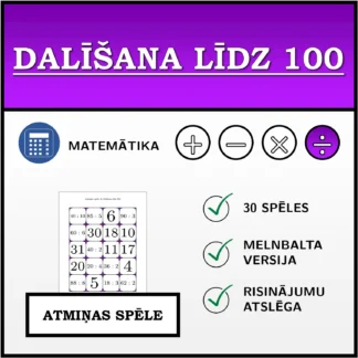 Atmiņas spēle: Dalīšana līdz 100
