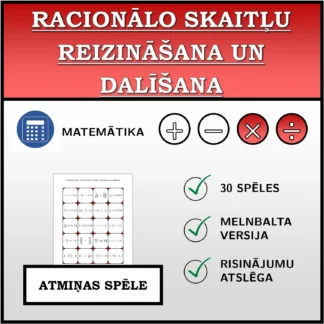 Atmiņas spēle: Racionālo skaitļu reizināšana un dalīšana