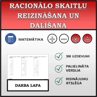 Darba lapa: Racionālo skaitļu reizināšana un dalīšana