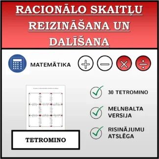Tetromino: Racionālo skaitļu reizināšana un dalīšana