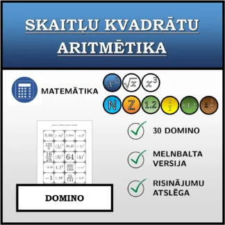 Domino: Skaitļu kvadrātu aritmētika