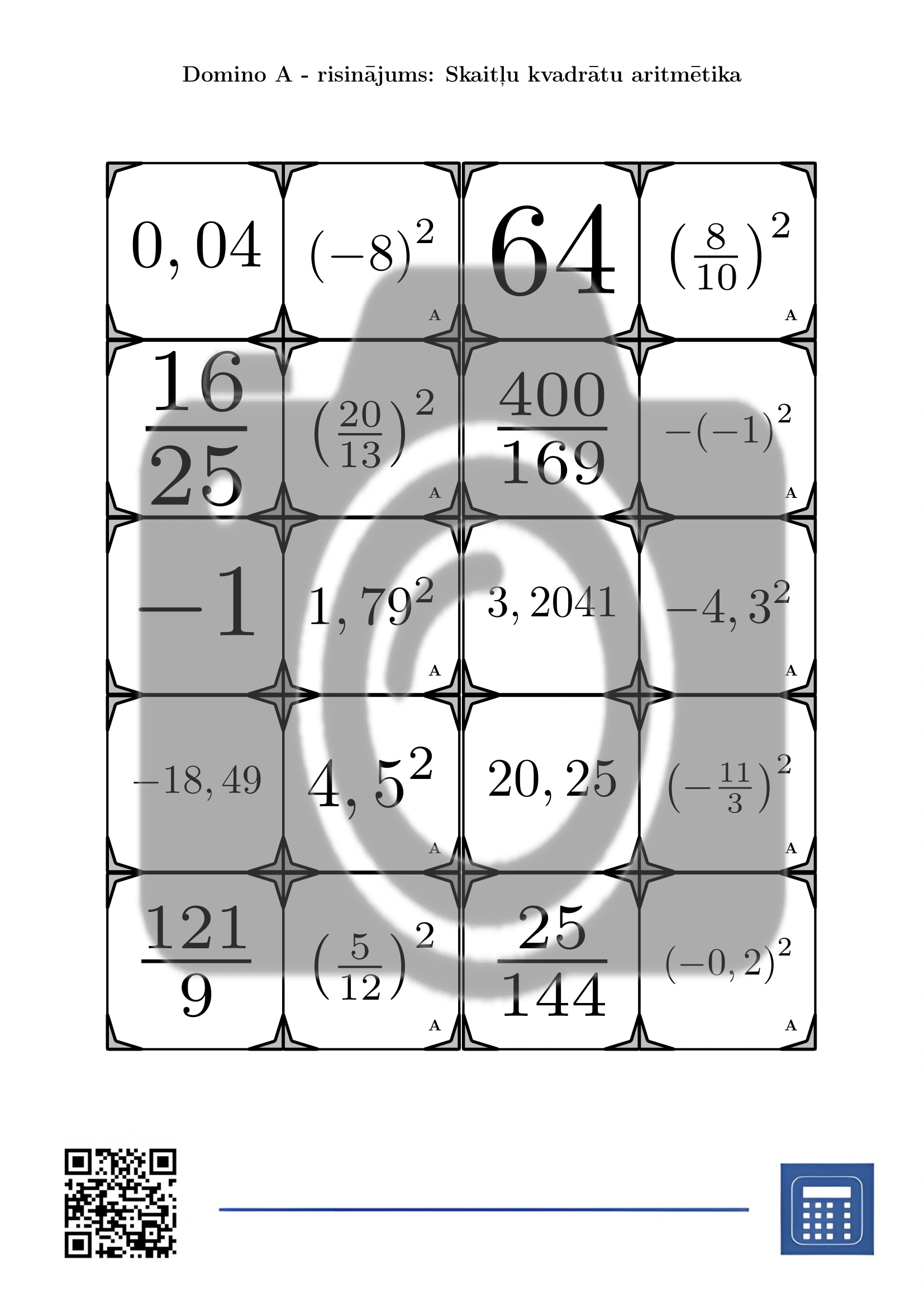 Domino: Skaitļu kvadrātu aritmētika - Image 4