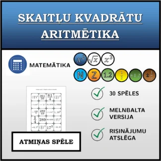 Atmiņas spēle: Skaitļu kvadrātu aritmētika