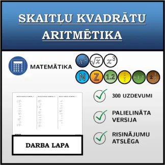 Darba lapa: Skaitļu kvadrātu aritmētika