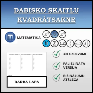 Darba lapa: Dabisko skaitļu kvadrātsakne