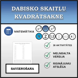 Savienošanas uzdevums: Dabisko skaitļu kvadrātsakne