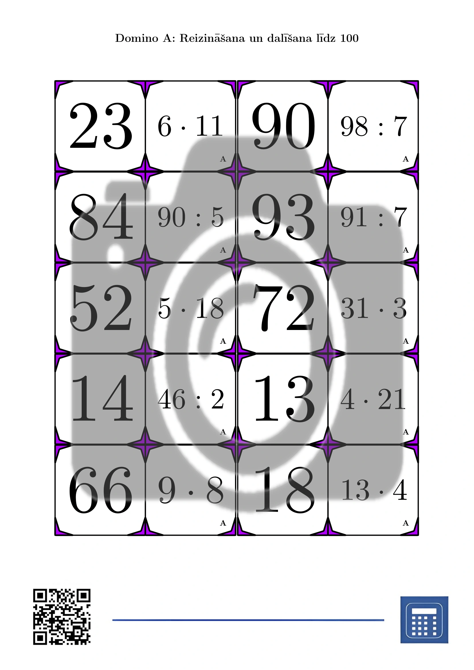 Domino: Reizināšana un dalīšana līdz 100 - Image 2