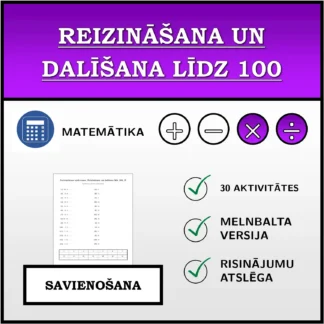 Savienošanas uzdevums: Reizināšana un dalīšana līdz 100