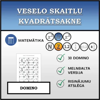 Domino: Veselo skaitļu kvadrātsakne
