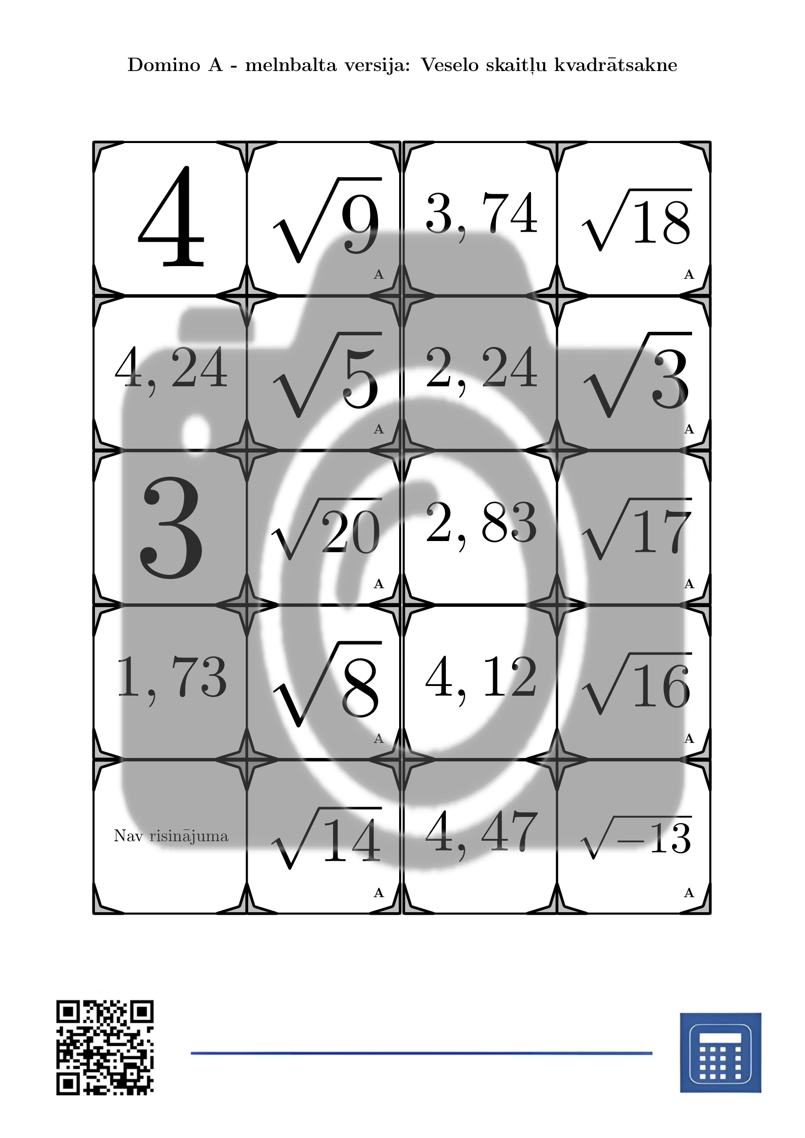 Domino: Veselo skaitļu kvadrātsakne - Image 3
